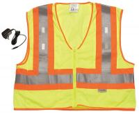 5NVD8 LED Flashing Safety Vest, Class 2, L, Lime