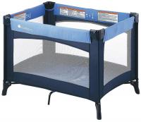 5NXF9 Play Yard Crib, Blue, 3/4 In. Mattress