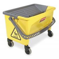 5NY75 Mop Bucket and Wringer, 28 qt, Yellow/Gray