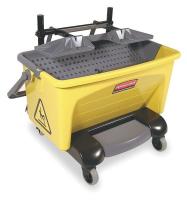 5NY76 Mop Bucket and Wringer, 28 qt, Yellow/Gray