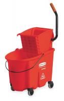5NY81 Mop Bucket and Wringer, 35 qt., Red