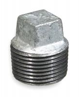 5P908 Square Head Plug, 1/4 In, Galvanized