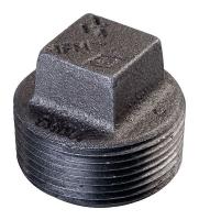 5PAV5 Square Head Plug, 1-1/4 In, NPT, Black Iron