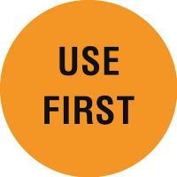 16U947 Inventory Control Label, Orange, PK 1000