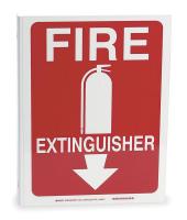 5RB50 Fire Extinguisher Sign, 12 x 9In, WHT/R