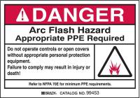 5RB54 Arc Flash Protection Label, PK 5