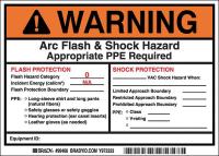 5RB67 Arc Flash Protection Label, 5 In. H, PK 5
