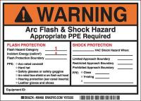 5RB69 Arc Flash Protection Label, 5 In. H, PK 5