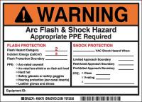 5RB71 Arc Flash Protection Label, 5 In. H, PK 5