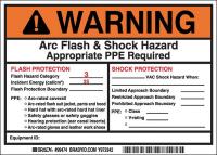 5RB75 Arc Flash Protection Label, 5 In. H, PK 5