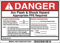 5RB76 Arc Flash Protection Label, 5 In. H, PK 5