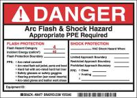 5RB78 Arc Flash Protection Label, 5 In. H, PK 5
