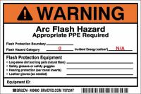 5RB84 Arc Flash Protection Label, 4 In. H, PK 5