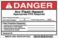 5RB86 Arc Flash Protection Label, 6 In. W, PK 5