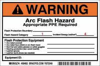 5RB88 Arc Flash Protection Label, 4 In. H, PK 5