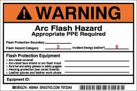 5RB92 Arc Flash Protection Label, 4 In. H, PK 5