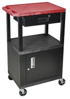5RCP5 Audio-Visual Cart, 200 lb., Red, 24 In. L
