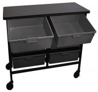 5RCV7 Mobile Bin Cart, 6 Tray Cap, Gray Trays