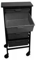 5RCX1 Mobile Bin Cart, 5 Tray Cap, Gray Trays