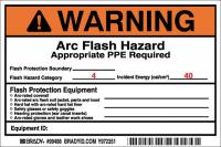 5RE10 Arc Flash Protection Label, 4 In. H, PK 5