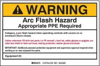 5RE26 Arc Flash Protection Label, 6 In. W, PK 5