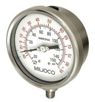 5RND3 Ammonia Gauge, Filled, 4 In Vac to150 psi