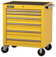 5RRJ2 Rolling Cabinet, 34 In, 6 Dr, Yellow