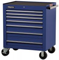 5RRJ4 Rolling Cabinet, 34 In, 7 Dr, Blue