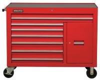 5RRN0 Rolling Workstation, 50 In, 7 Dr, Red