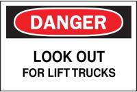 5T148 Danger Sign, 10 x 14In, R and BK/WHT, ENG