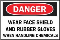 1M352 Danger Sign, 10 x 14In, R and BK/WHT, PLSTC