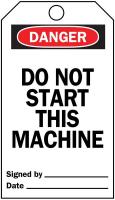 5T157 Danger Tag, 5-3/4 x 3 In, Vinyl, Met, PK25