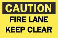 5T270 Fire Lane Sign, 7 x 10In, BK/YEL, ENG, Text