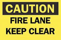 5T275 Fire Lane Sign, 10 x 14In, BK/YEL, ENG, Text