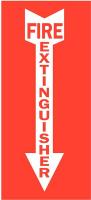 1M302 Fire Extinguisher Sign, 10 x 7In, R/WHT