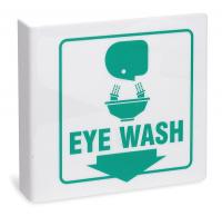5TB34 Eye Wash Sign, 8 x 8In, GRN/WHT, Eye Wash