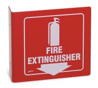 5TB36 Fire Extinguisher Sign, 8 x 8In, WHT/R, ENG
