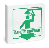 5TB39 Safety Shower Sign, 8 x 8In, GRN/WHT, ENG
