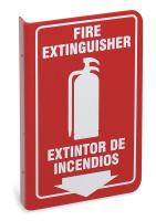 5TB41 Fire Extinguisher Sign, 11 x 7In, WHT/R