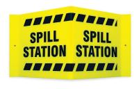 5TB51 Notice Sign, 8 x 15In, BK/YEL, Spill STA