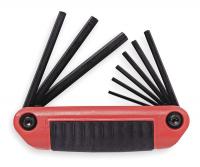 5TH12 Hex Key Set, 5/64 - 1/4 In., Fold-Up, Long