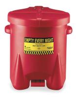 5U737 Oily Waste Can, 6 Gal., Poly, Red