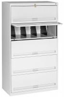 5UEZ4 Closed Fixed File, Lt Gray, 5 Shelves