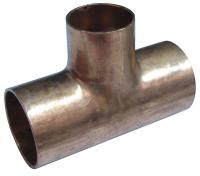 5UGD5 Reducing Tee, 1/2 x 1/2 x 3/8 In, Copper