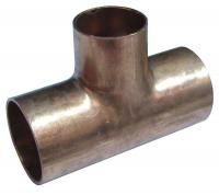 5UGE0 Reducing Tee, 3/4 x 1/2 x 3/8 In, Copper