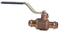 5ULY4 LL Bronze Ball Valve, Press, 1/2 In