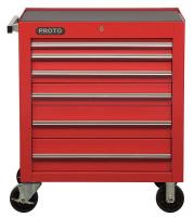 5UPA1 Rolling Cabinet, 34 In, 6 Dr, Red