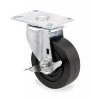 5UX37 Swivel Plate Cstr w/Brke, 350 lb, 5 In Dia