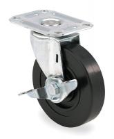 5UX62 Swivel Plate Cstr w/Brke, 145 lb, 5 In Dia