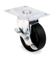 1ZNT8 Swivel Plate Cstr w/Brke, 450 lb, 4 In Dia